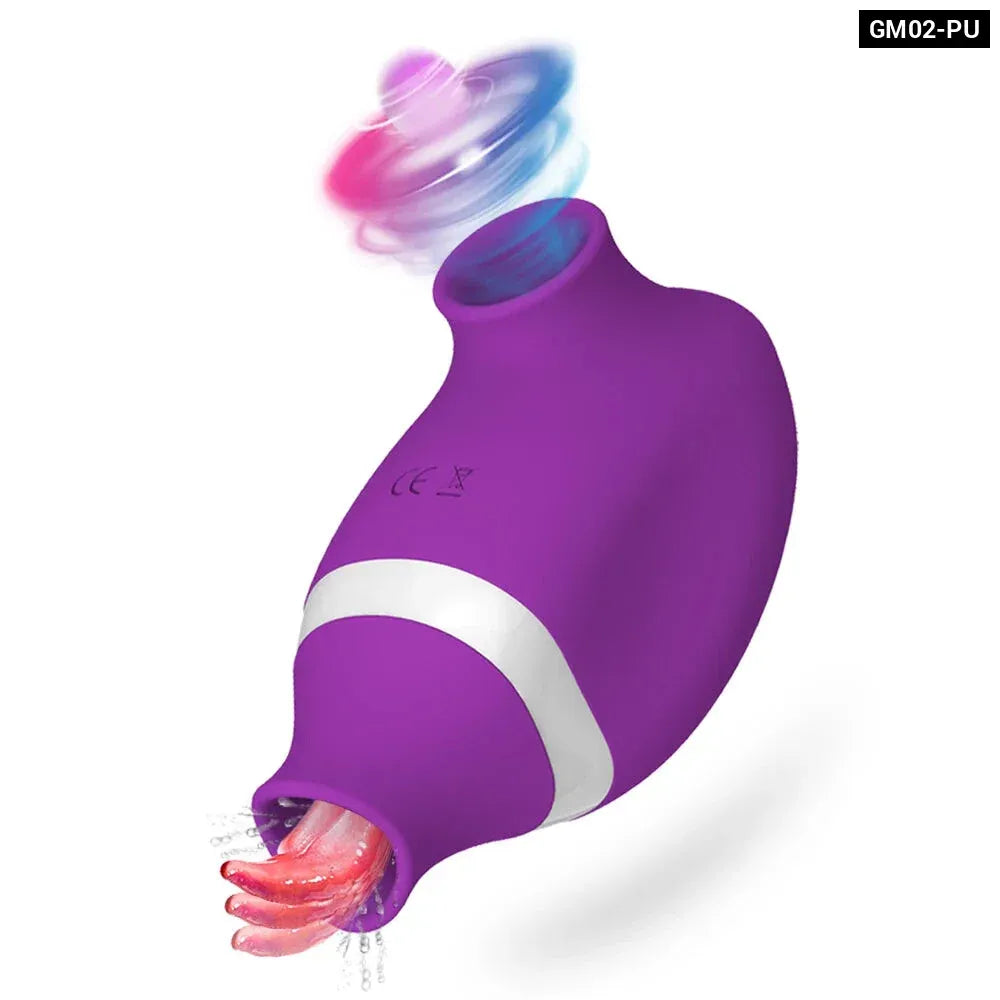 2 In 1 Clit Stimulator Sucking Licking Vibrator for Women