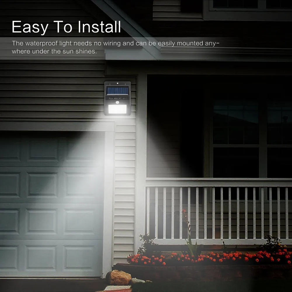 Vibe Geeks Wall Mount 20 LED Motion Sensor Solar Lights