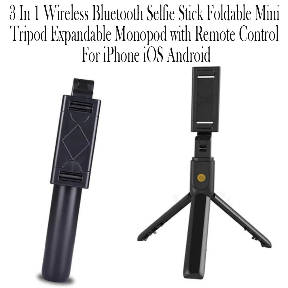 Vibe Geeks 3 In 1 Wireless Bluetooth Selfie Stick Foldable