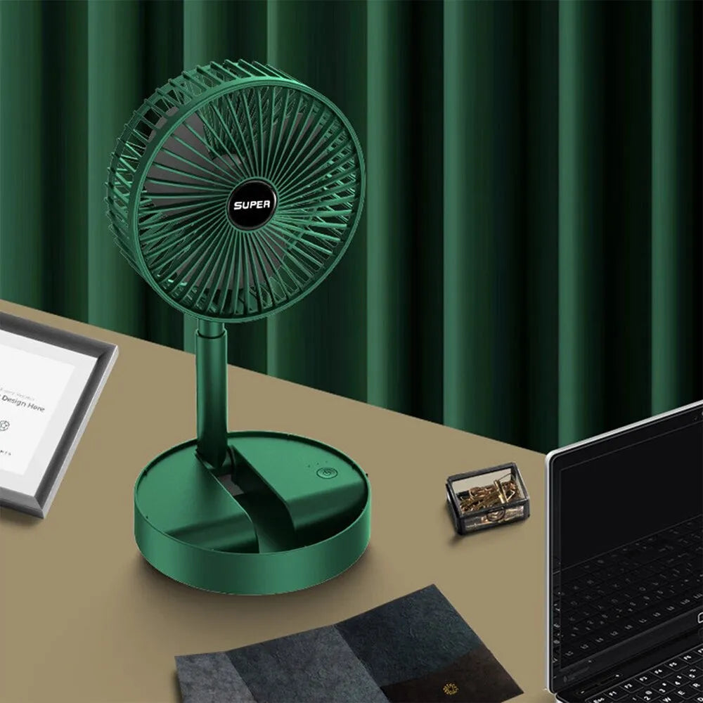 Vibe Geeks Mini Foldable USB Rechargeable Desk Fan Portable