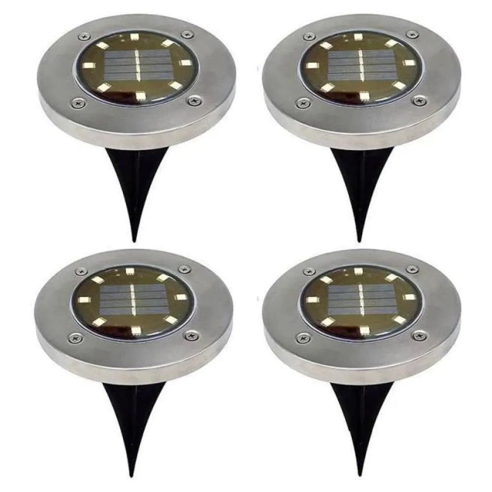 Vibe Geeks Pack of 4 Solar Powered LED Outdoor Ground Lights