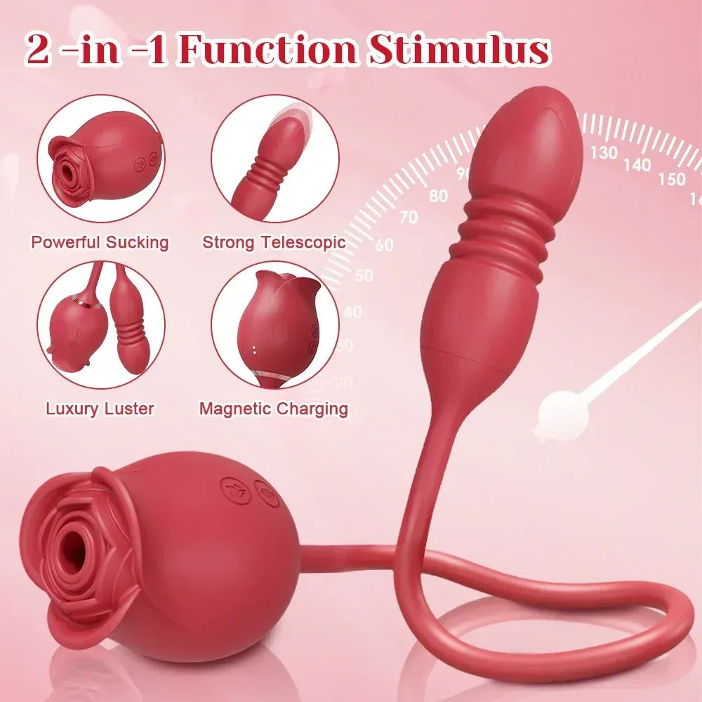 3-in-1 Rose Dildo Vibrator for Women