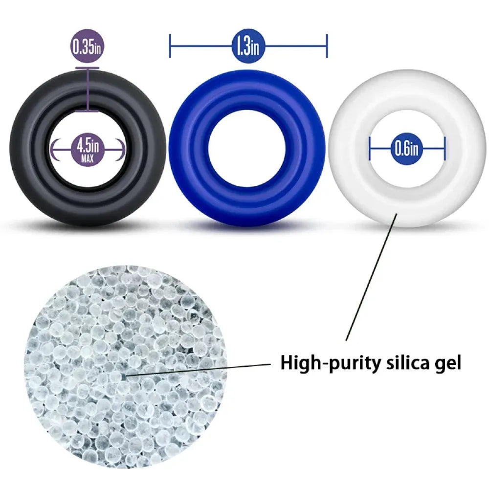 3Pc Delay Cock Ring Set For Men