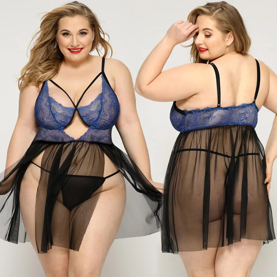 Plus Size Lingerie Alluring Babydoll Nightgown For Women