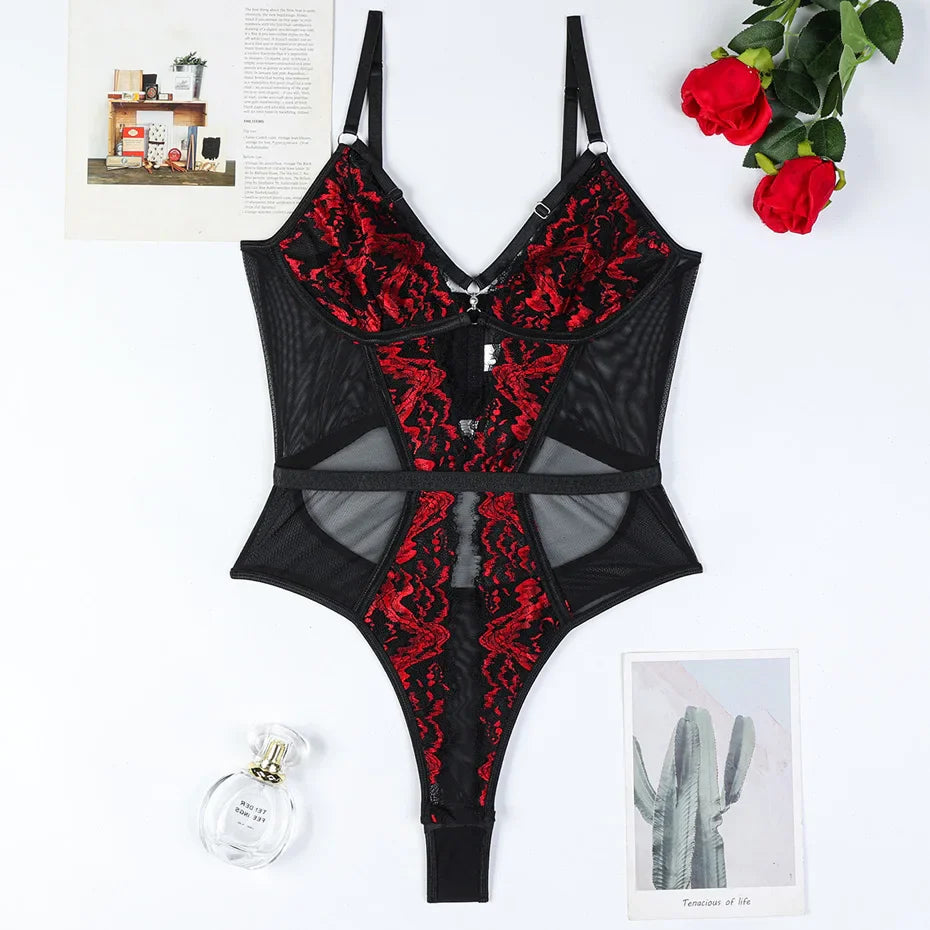 Open Crotch Lace Bodysuit Alluring Lingerie For Women