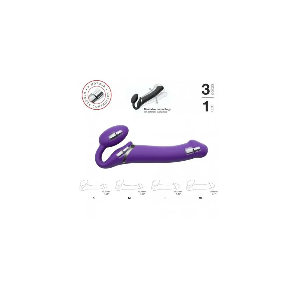 Dildo By Straponme Vibrating Remote Controlled 3 Motors
