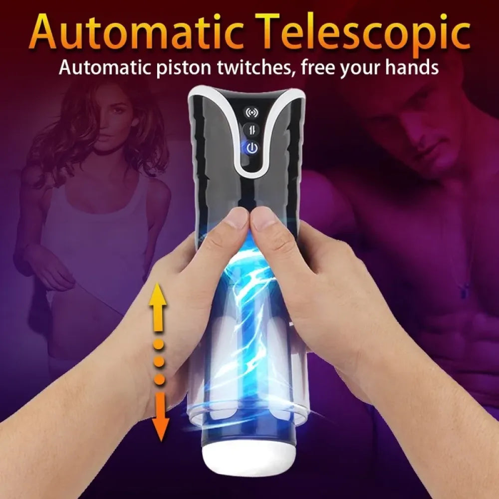 Electric Male Masturbator Realistic Telescopic Cup for Mens