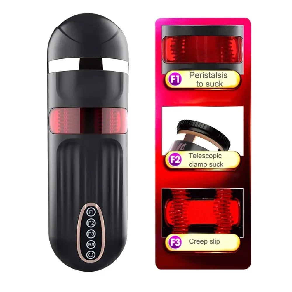 Electric Male Masturbator Telescopic Rotation Voice Heating