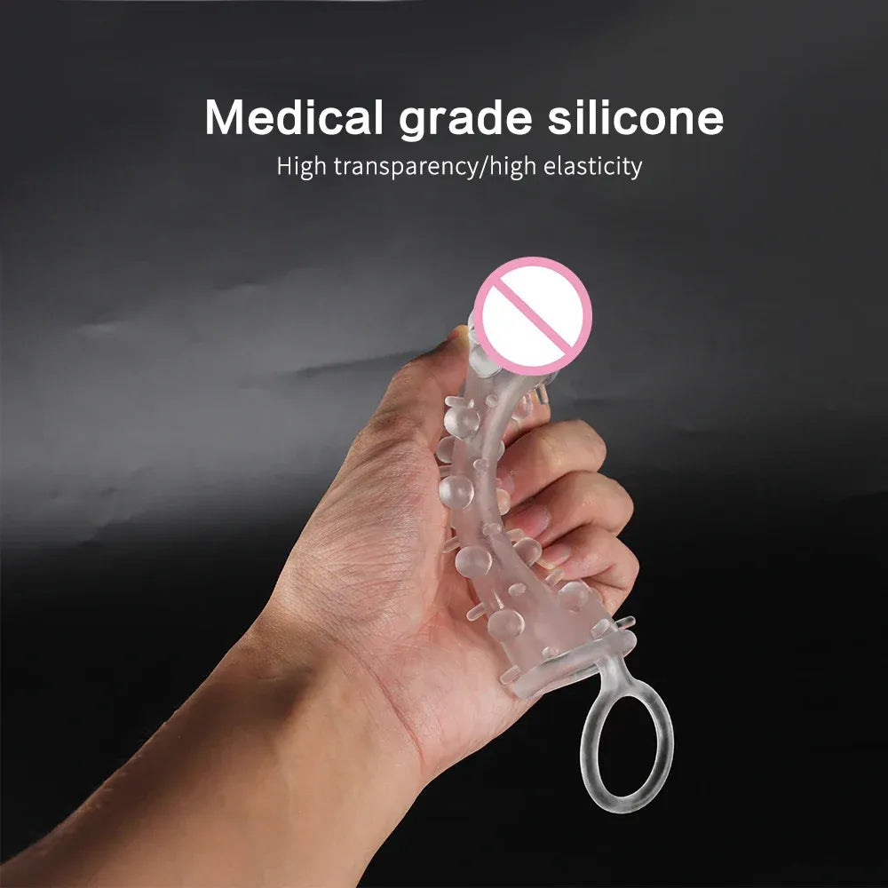 Male Penis Enlargement Sleeve With Ball Stretcher And Cock