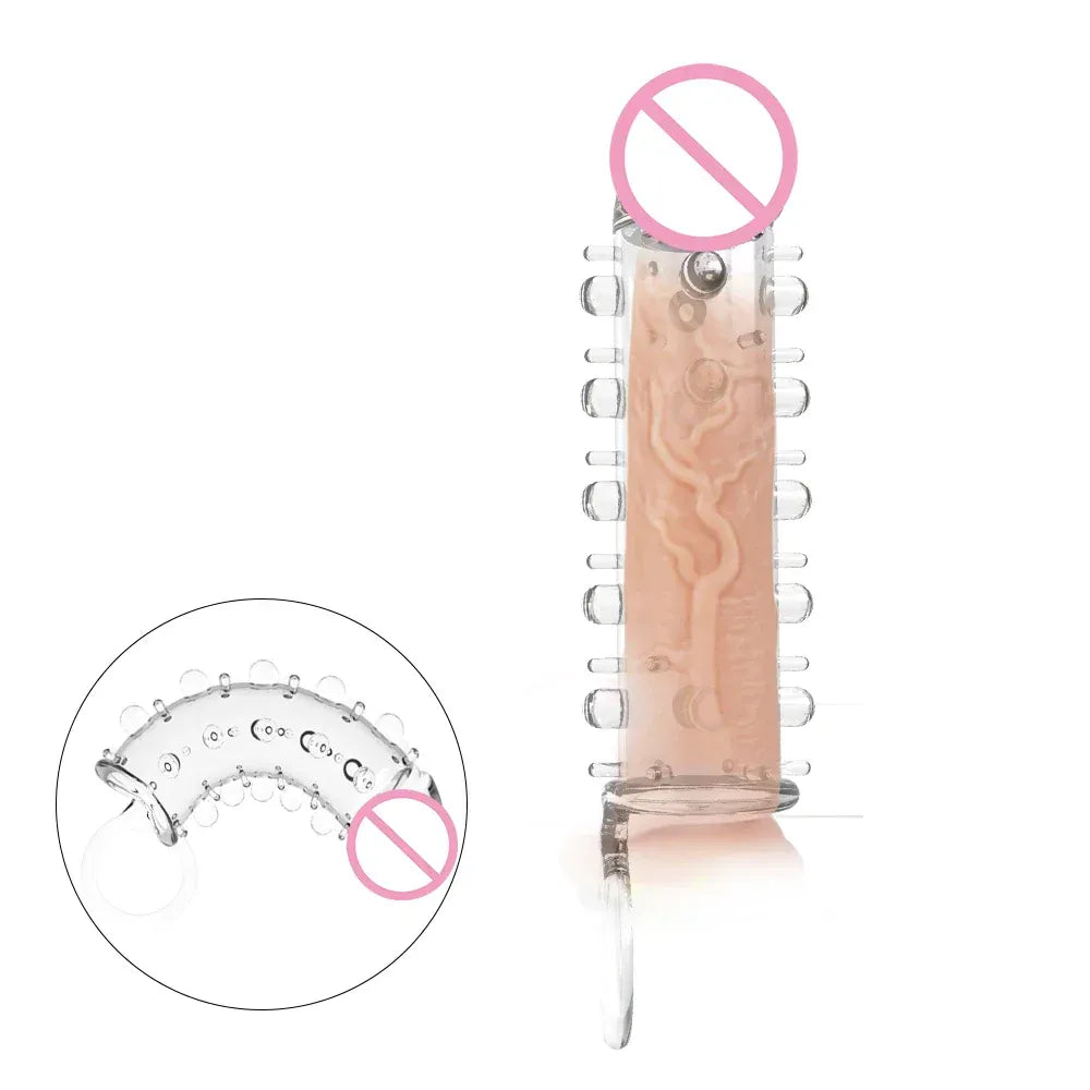 Male Penis Enlargement Sleeve With Ball Stretcher And Cock
