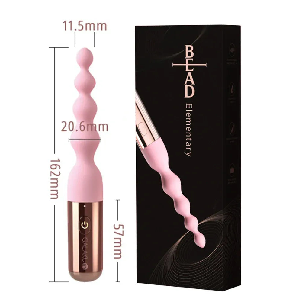 Silicone Anal Vibrator For Couples Beads & Plug