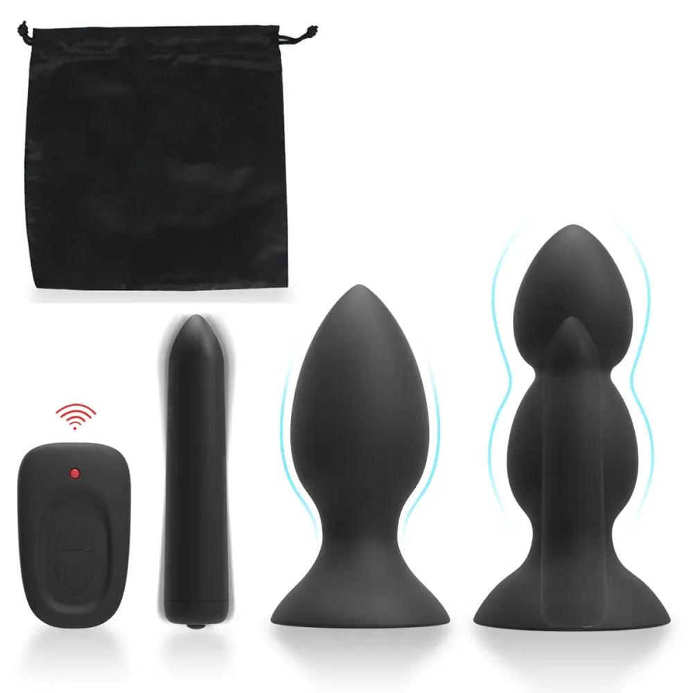 Silicone Anal Vibrator With Suction Cups And Prostate
