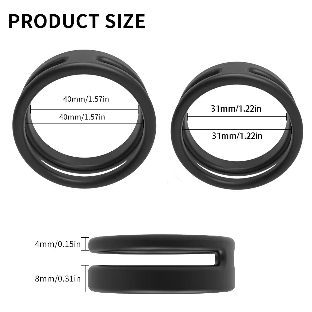 Silicone Dual Cock Rings For Men Delay Ejaculation &