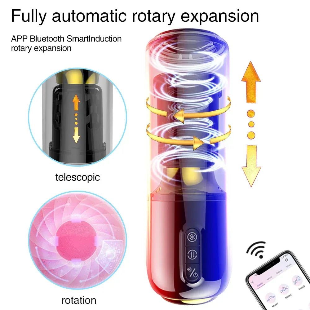 Smart Male Masturbation Toy Telescopic Rotating App