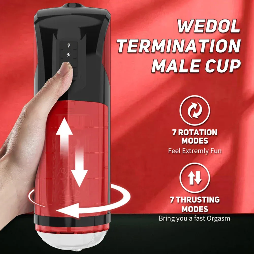 Telescopic Masturbator Cup Rotating & Sucking Sex Machine