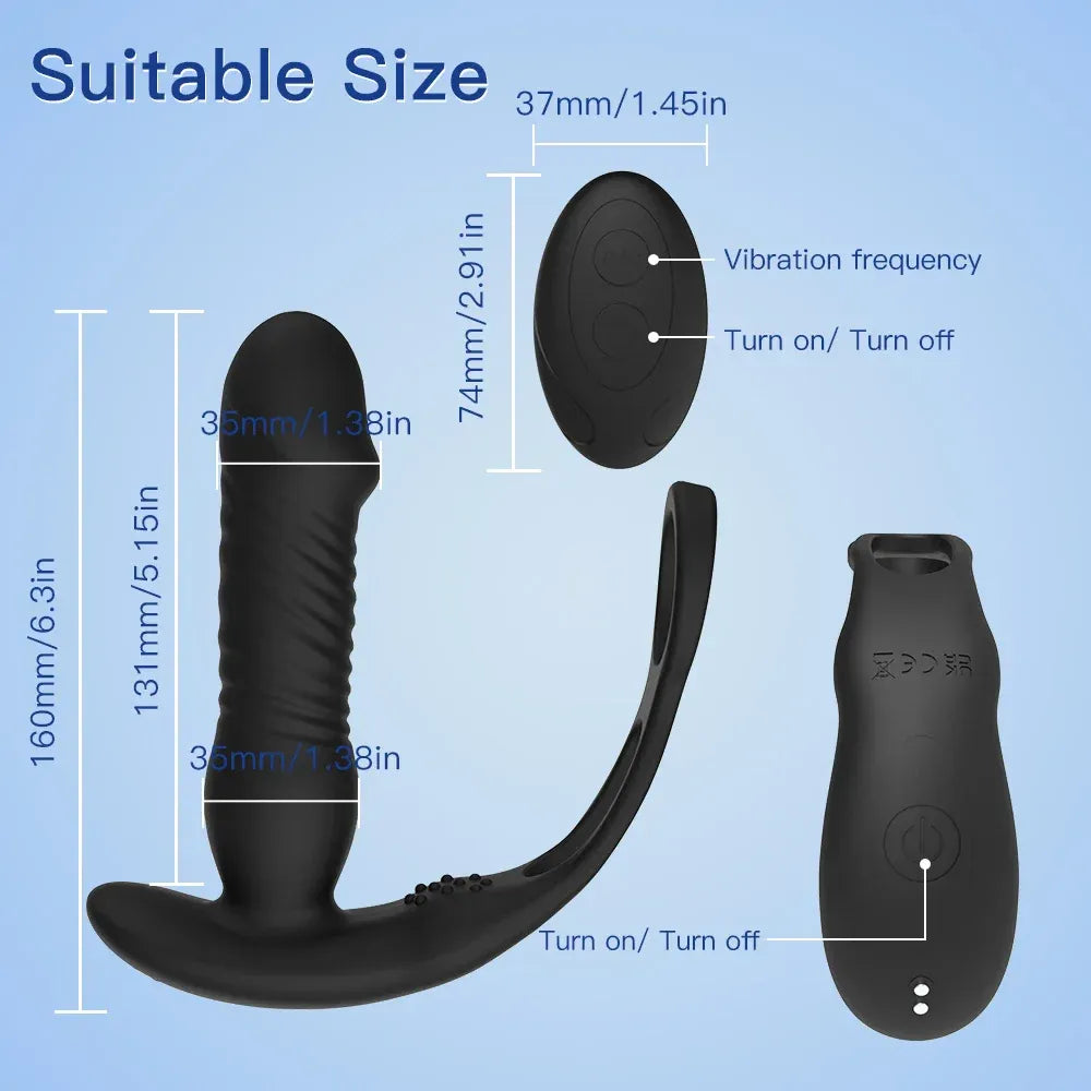 Wireless Thrusting Anal Plug For Men